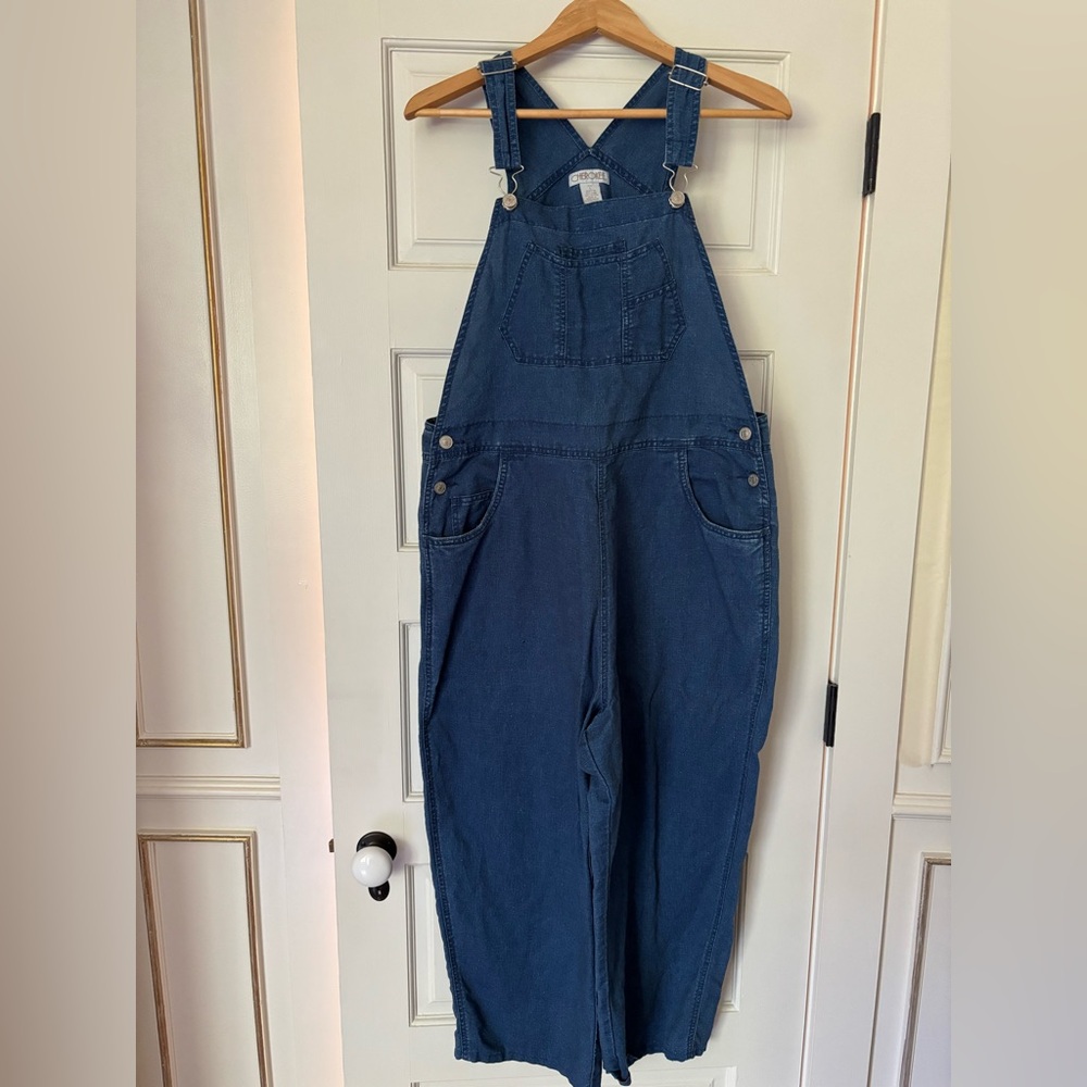 vintage 90s cotton/linen blend women’s overalls